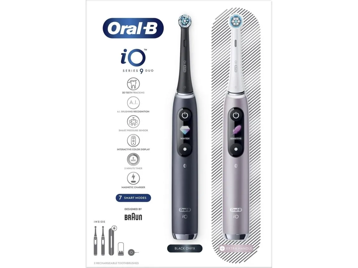 Oral-B iO 9 Series Duo Elektriska tandborstar - Svart och Rose