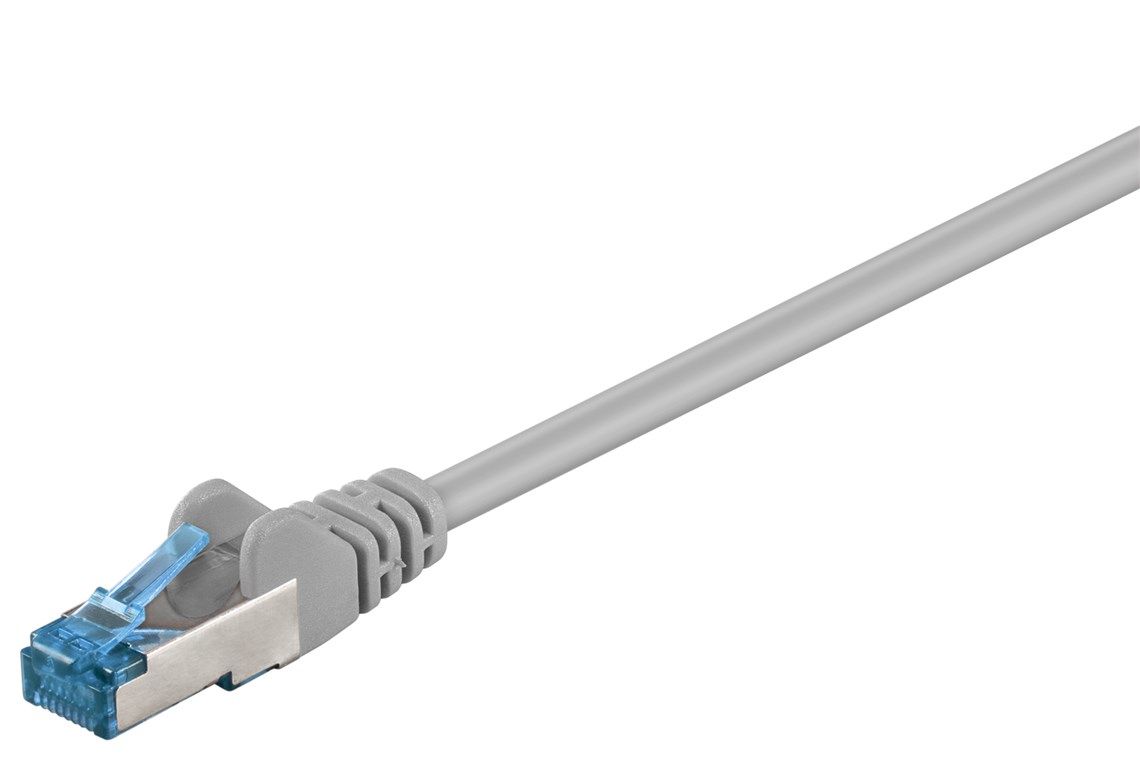 Wentronic goobay - Patchkabel - RJ-45 (S) till RJ-45 (S) - 50,0m - SFTP, PiMF - CAT 6a - halogenfri, gjuten, rund, utan krokar, fåtrådig - grå (94908)