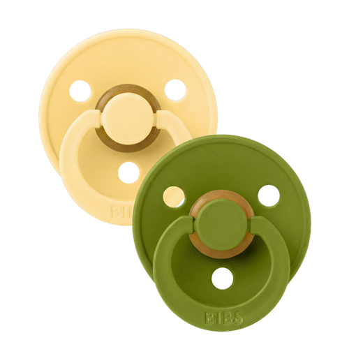 BIBS Pacifier Colour Latex Pale Butter/Wasabi Size 2 2pcs, bild 3