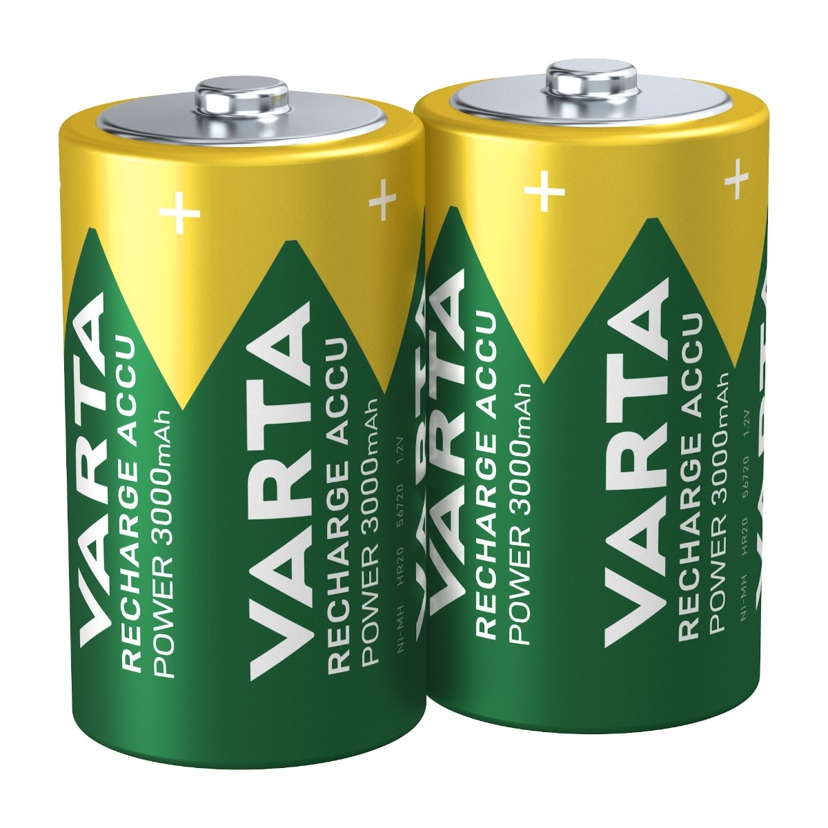 VARTA Recharge Accu Power uppladdningsbart D batteri 3000mAh, 2 st
