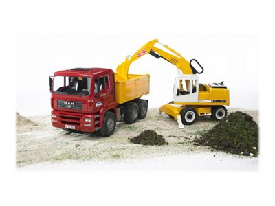 Bruder MAN TGA Lastbil + Liebherr grävmaskin, bild 4