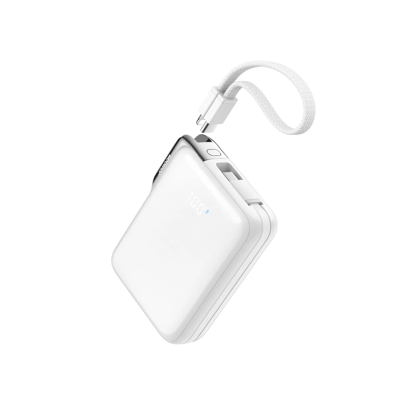 Joyroom JR-PBF27 Pro 10000mAh 30W Power Bank med USB-C-kabel och USB-C till Lightning - Vit