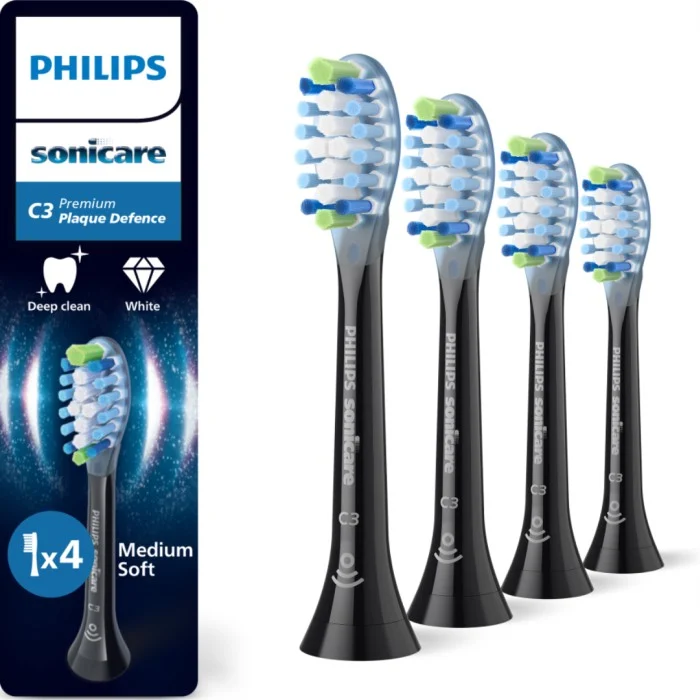 Philips Sonicare C3 premium tandborsthuvud HX9044/88 (svart 4 pack)