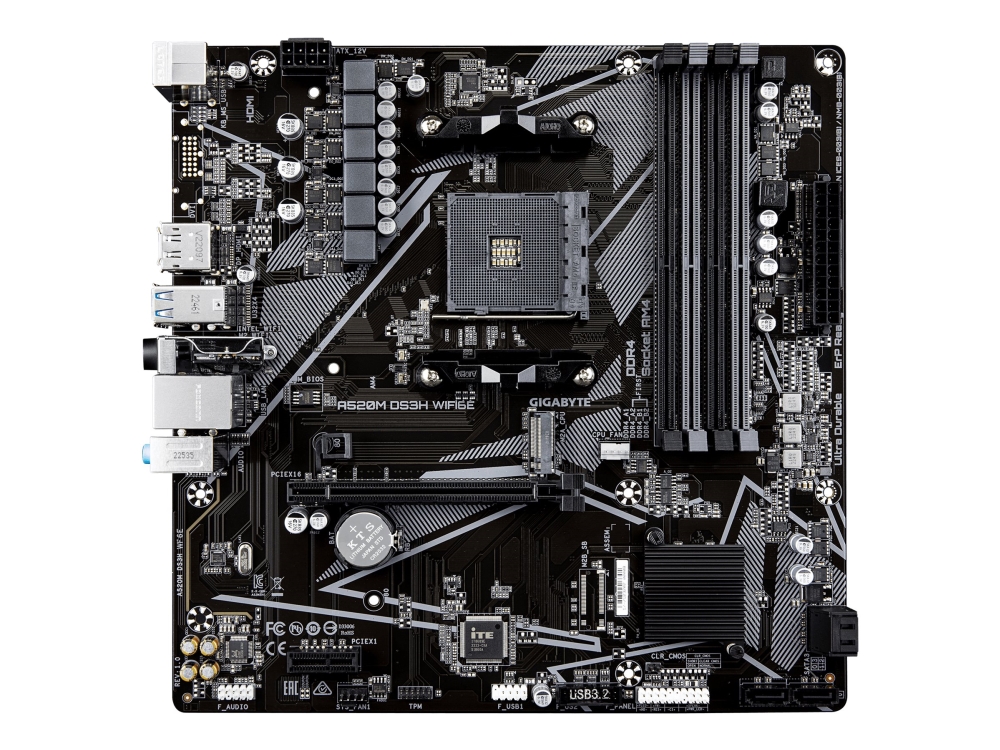 GIGABYTE A520M DS3H WIFI6E Moderkort - AMD A520 - AMD AM4 - DDR4 RAM - Micro-ATX