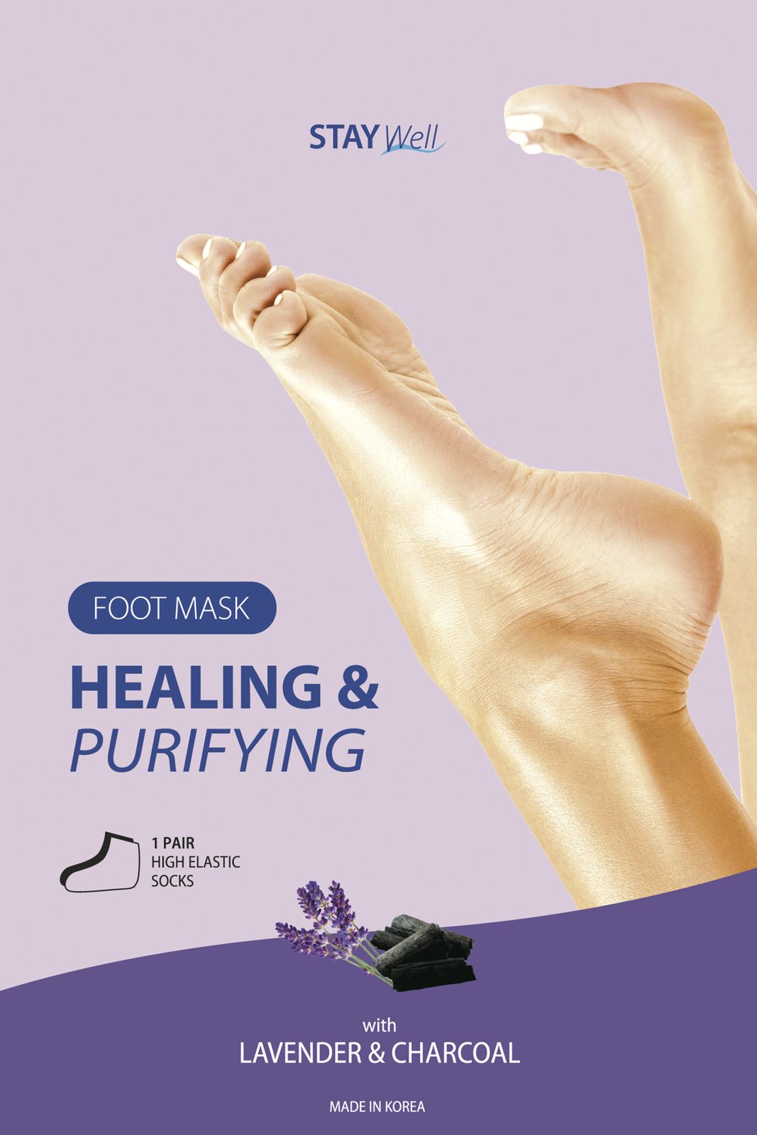 Stay Well Healing & Purifying Foot Mask Charcoal 1 pcs