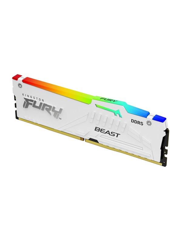 Kingston FURY Beast RGB DDR5-6400 - 16GB - CL32 - Single Channel (1 pcs) - AMD EXPO & Intel XMP - Vit med RGB