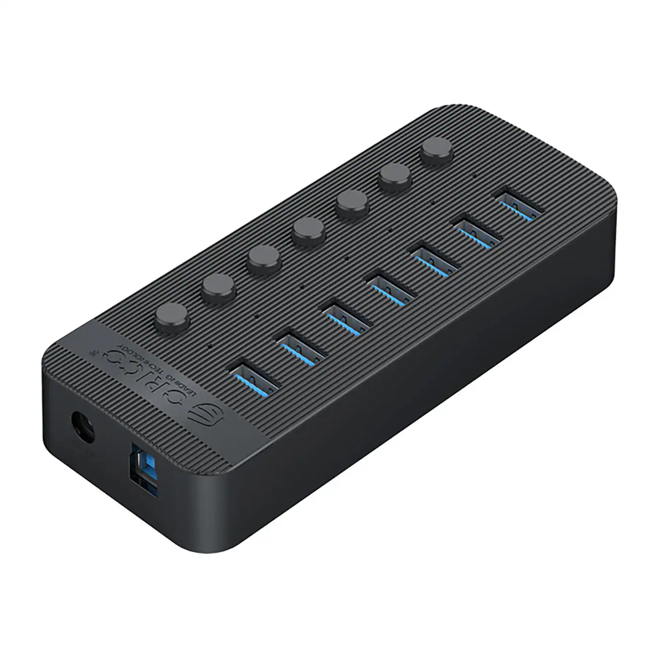 Orico CT2U3-7AB 7x USB-A 3.0-hubb med switchar - svart, bild 2
