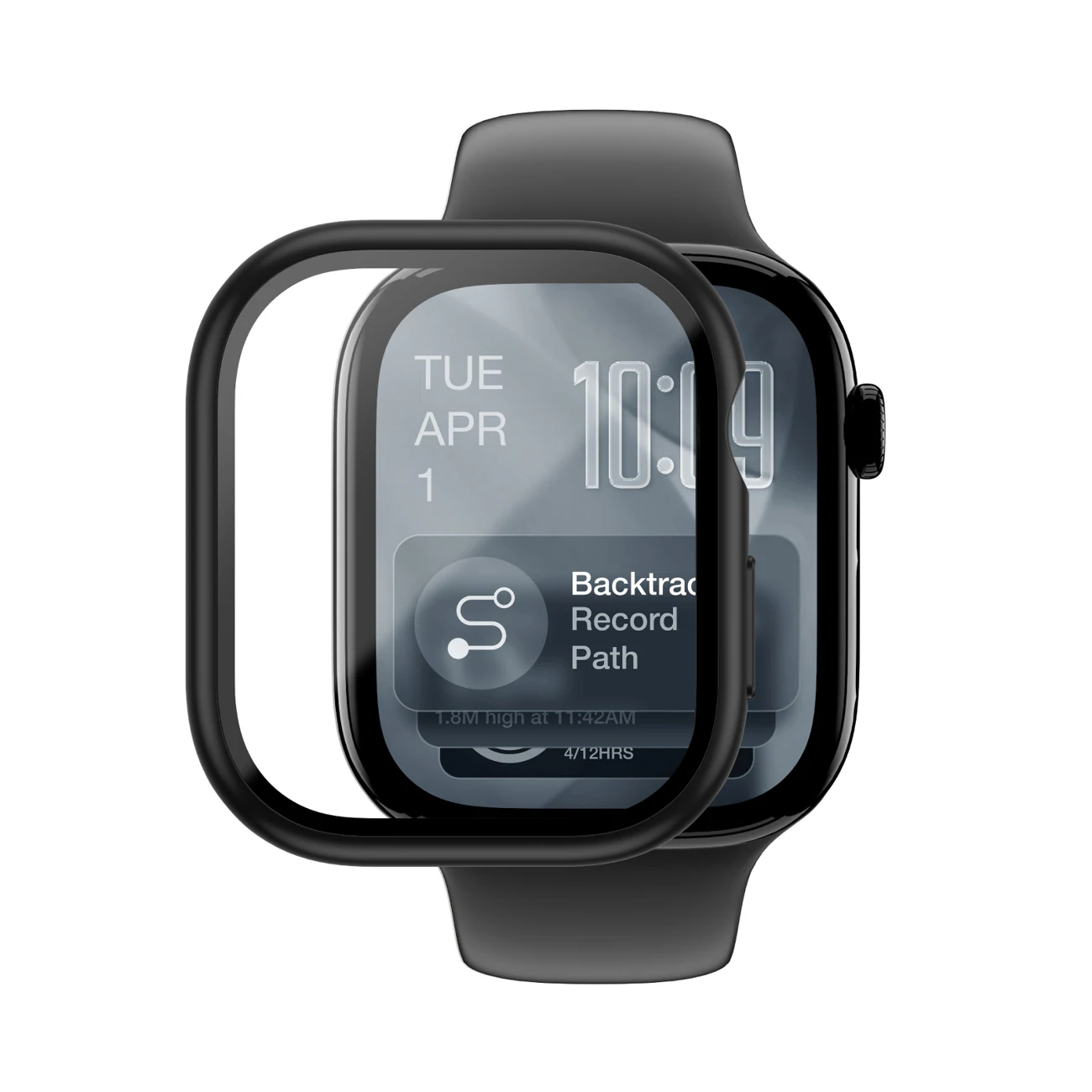 AmazingThing Radix glasskärmskydd med fodral för Apple Watch Series 11 42mm - Svart, bild 3
