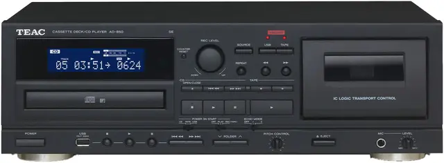 Teac AD-850-SE CD-spelare och kassettdäck (svart)