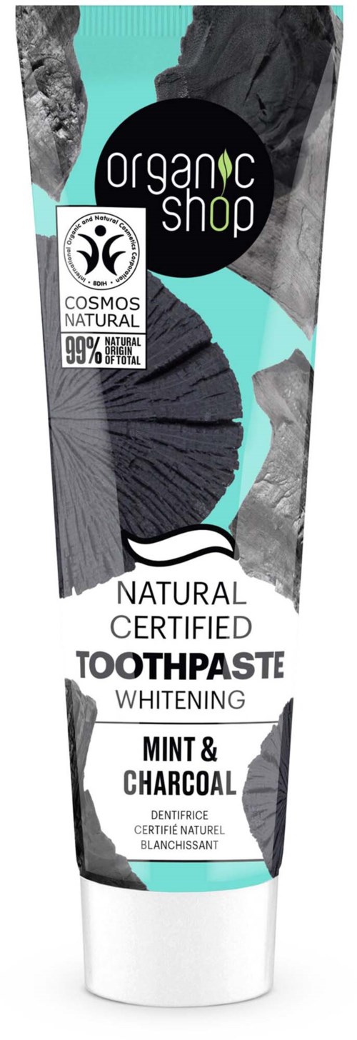 Organic Shop Toothpaste Whitening Mint & Charcoal 100 g
