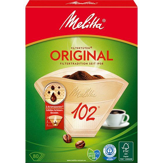 Melitta 102 Oblekta kaffefilter