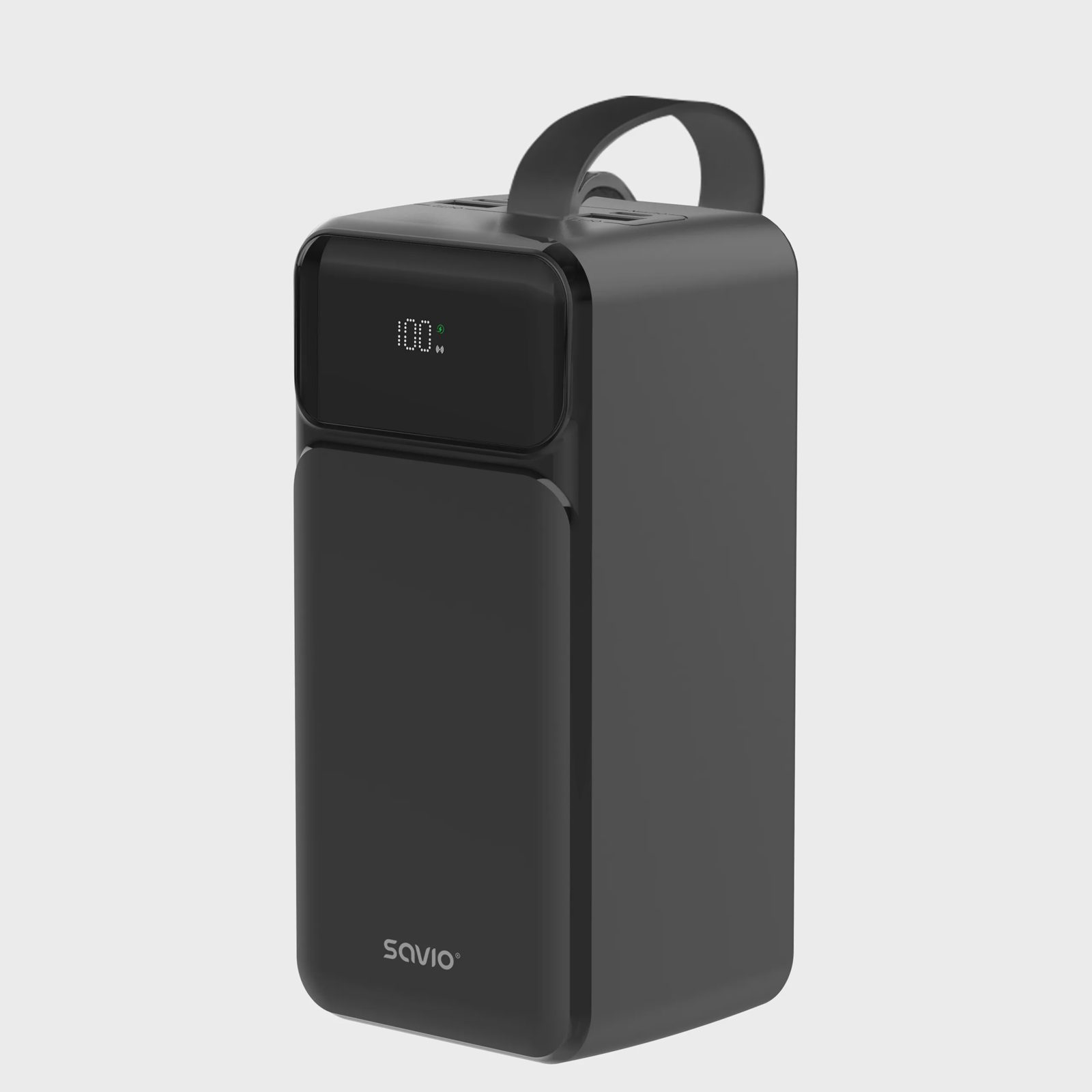 SAVIO BA-14 powerbank 50 000 mAh 22,5 W, 2 USB-A, 2 USB-C, svart