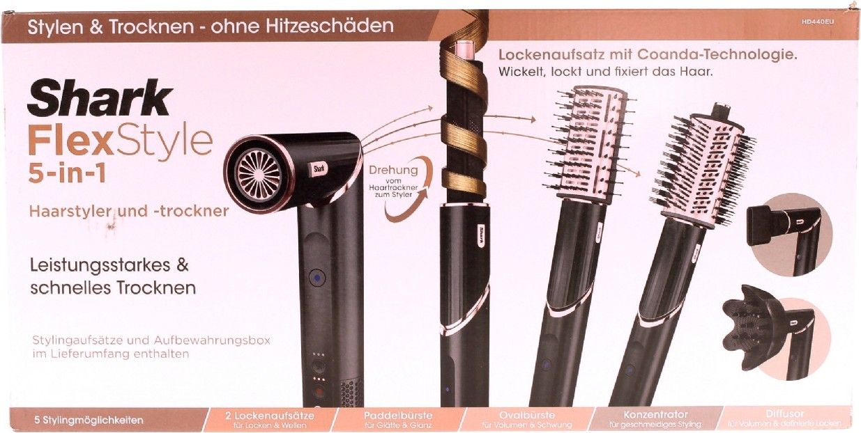 Shark Flexstyle 5-In-1 HD440EU varmluftsborste, svart