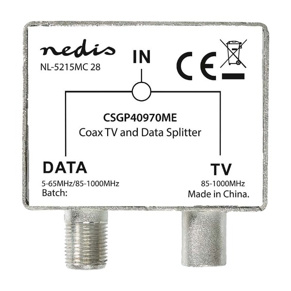 Nedis CSGB40970ME TV/Data splitter