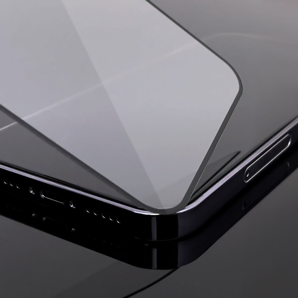 Wozinsky härdat glas med helskärm, full limning, ram för iPhone 14 Max / 13 Pro Max svart, bild 3