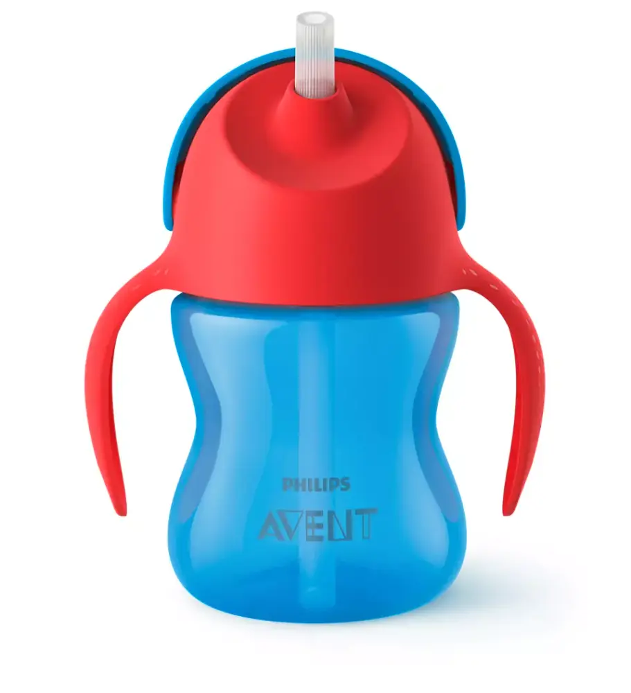 Philips Avent Sugrörsmugg Bendy Blå & Röd 200 ml, bild 2