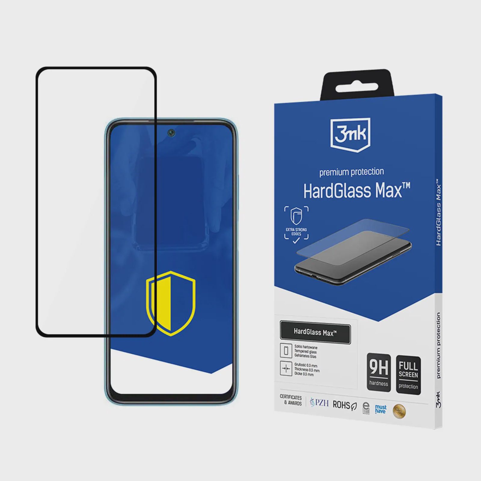 Förstärkt helskärm härdat glas 3mk HardGlass Max Black för Xiaomi Redmi 10 2022