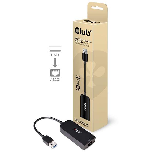 Nätverksadapter Club 3D CAC-1420, USB 3.2 Gen 1 till 2.5Gbe/RJ45, bild 3