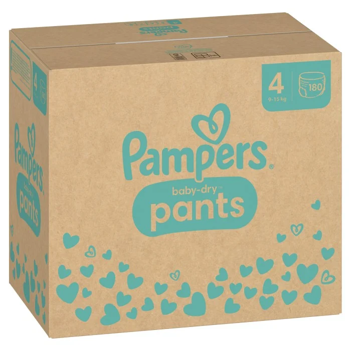 Pampers Baby-Dry Byxblöjor Storlek 4 (9-15 kg) 180 st
