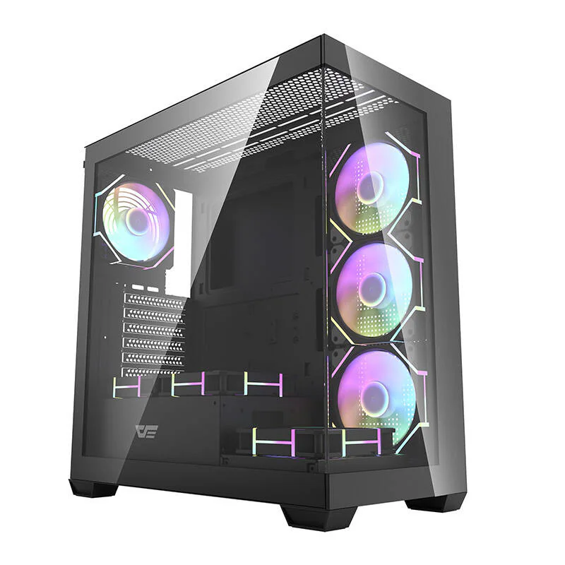 Darkflash DS900 computer case (black) + 7 ARGB fans - Chassi - Miditower - Svart, bild 4