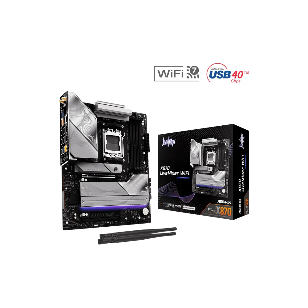 ASRock X870 Livemixer Wi-Fi ATX AM5, bild 2