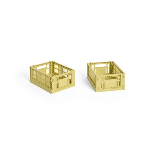 HAY - Colour Crate Mini Förvaringslåda (Dammig gul) - 2-pack