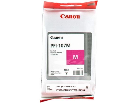 Canon PFI-107 M - 130 ml - magenta - original - bläcktank - för imagePROGRAF iPF670, iPF680, iPF685, iPF770, iPF780, iPF785