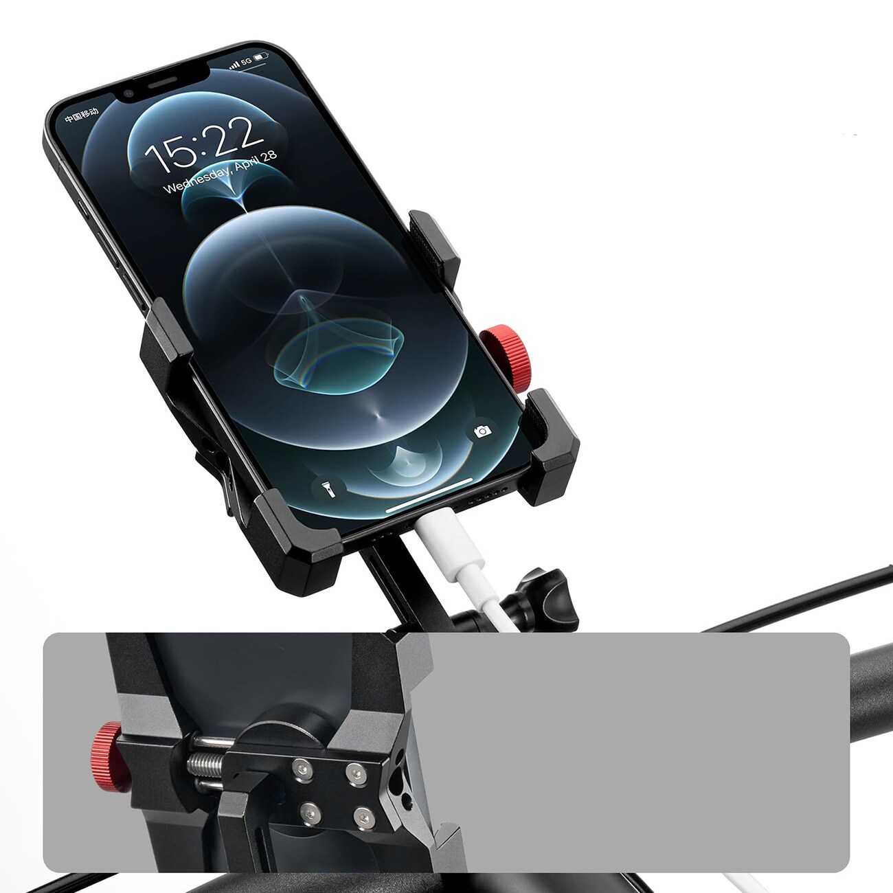 Rockbros 25210039001 Mobilhållare med styreklämma – svart, bild 5