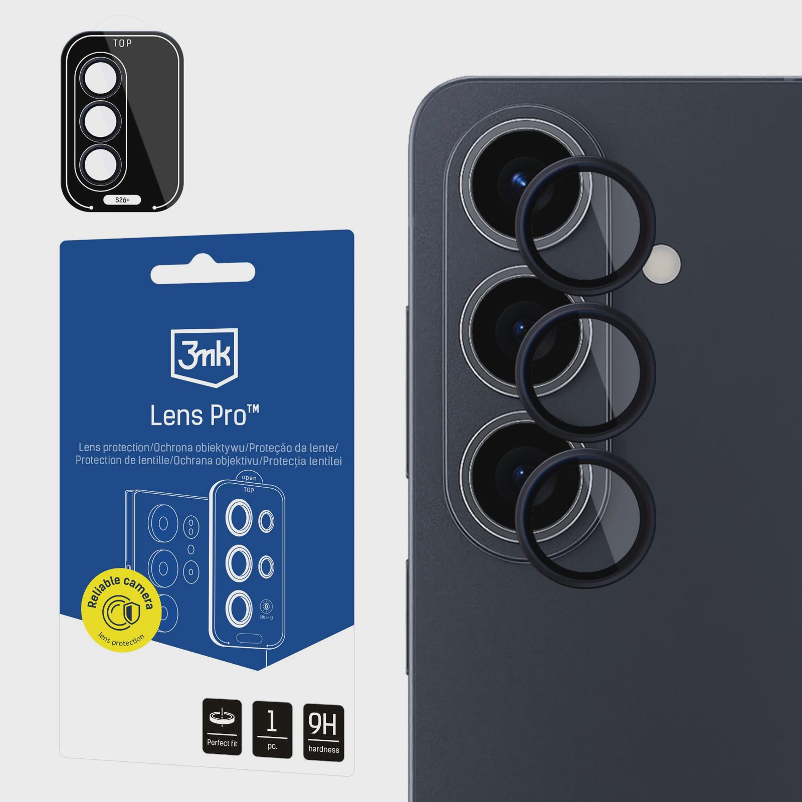 3mk Lens Protection Pro Svart Hybridglas för kameralinsen på Samsung Galaxy S26+