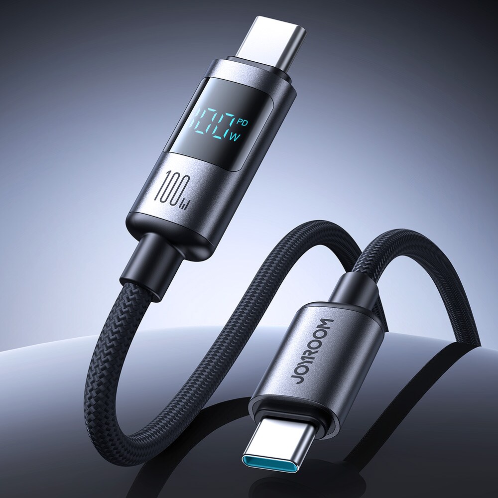 Joyroom 100W USB-C-kabel med Digital Display 1,2m - Svart, bild 2