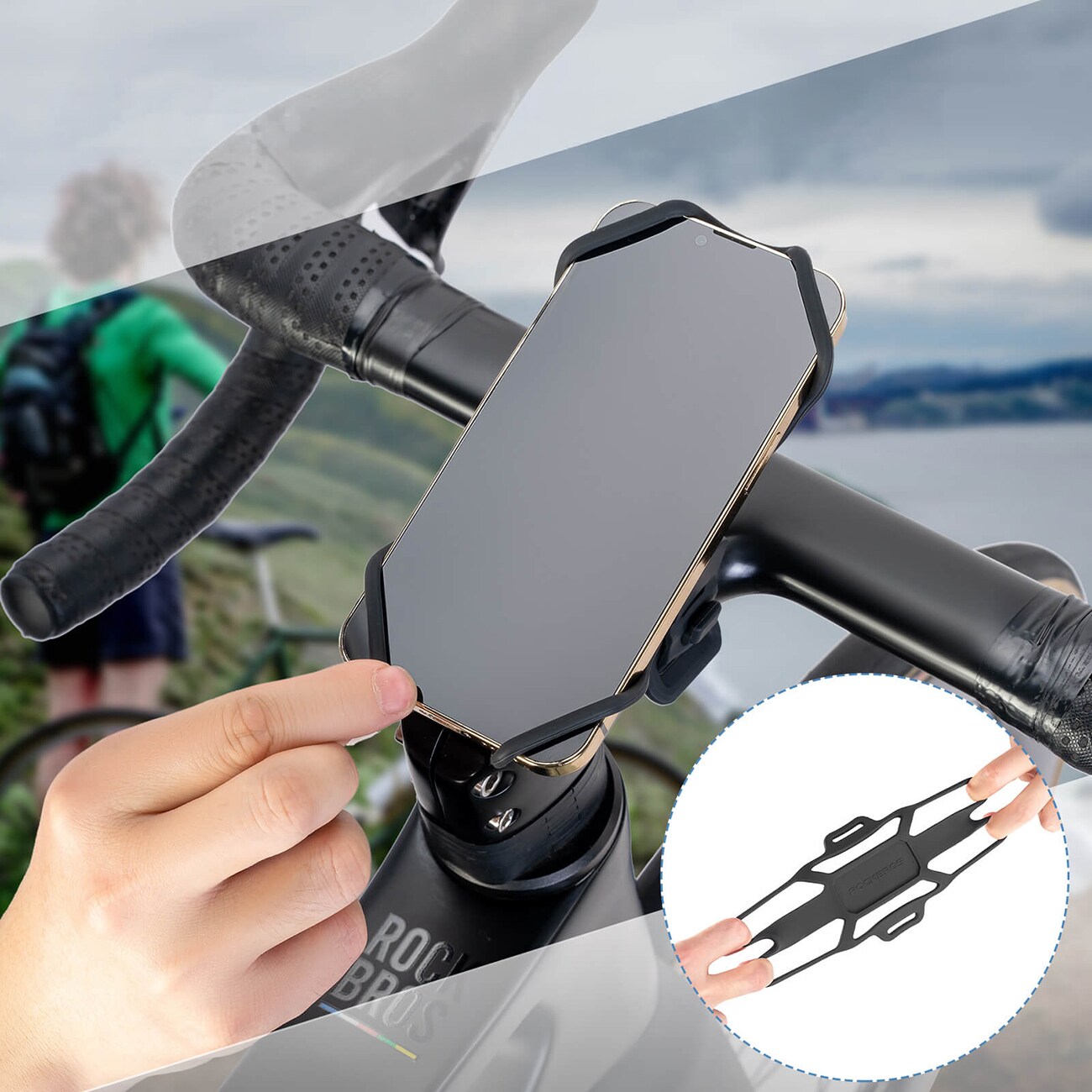 Rockbros 250015001 mobilhållare med silikonklämma – svart, bild 3