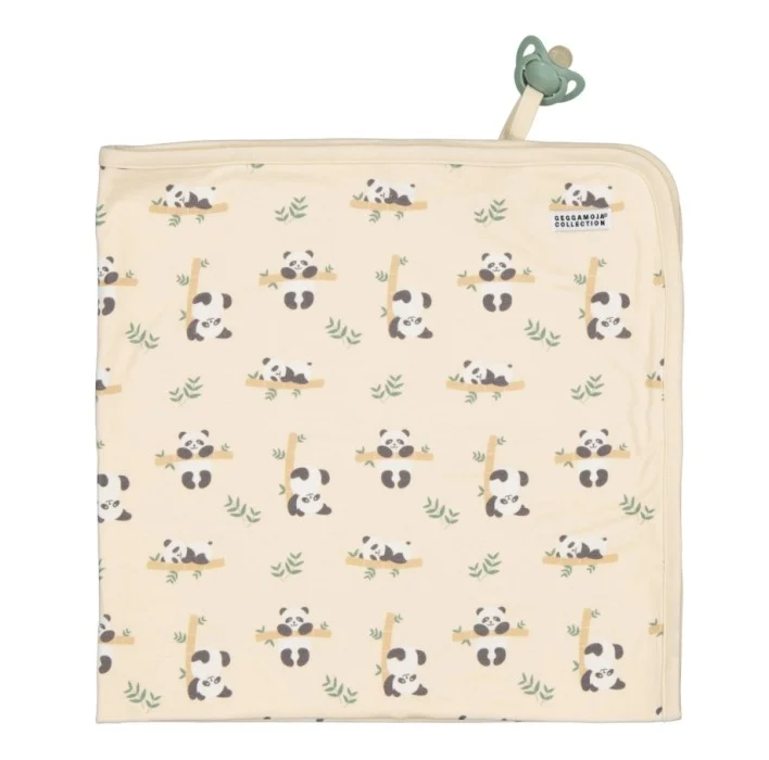 Geggamoja Babyfilt Bambu Panda Beige, One size