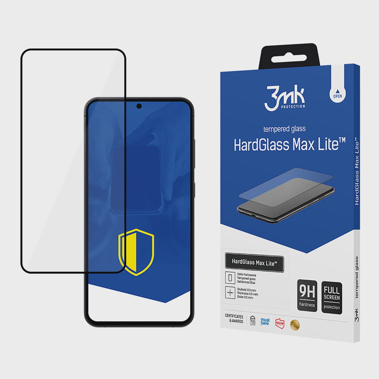 Härdat glas 3mk HardGlass Max Lite Black till Samsung Galaxy S25+