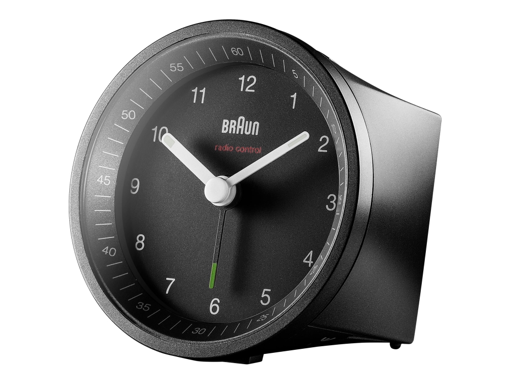 Braun BC07 - Väckarklocka - rund - kvarts - skrivbord - svart