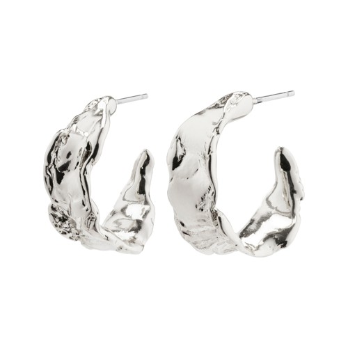 PILGRIM - Elara Organic Shaped Hoop Earrings - Silver Plated - 2.2 cm