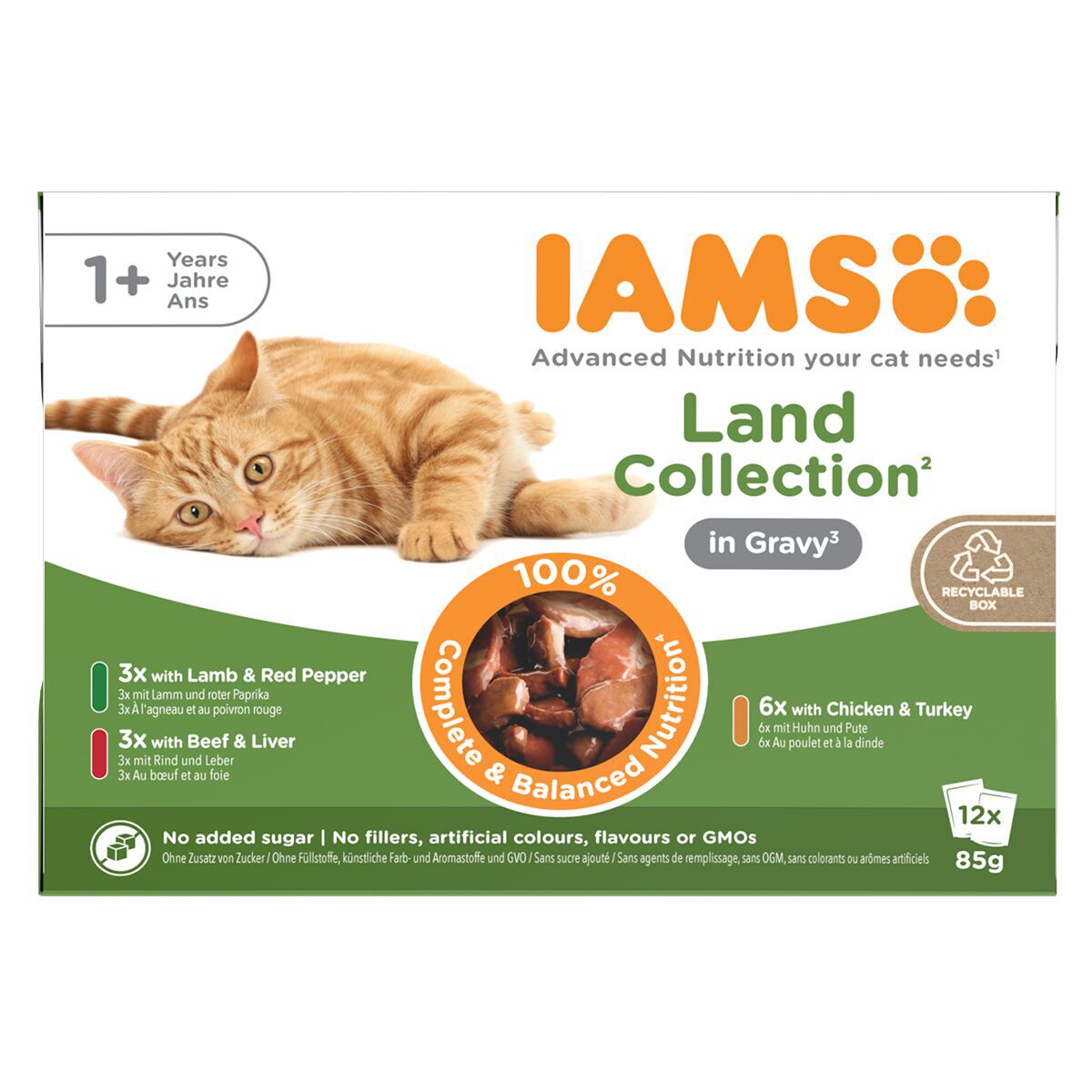 Iams Delights in gravy Multipack Land Collection Våtfoder till Katt 12x85 g, bild 2