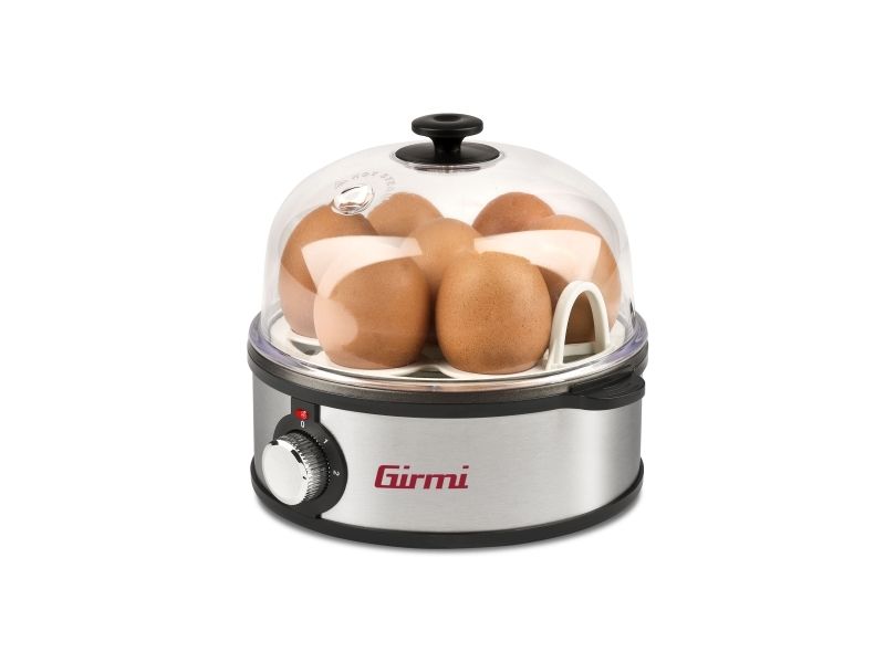 Girmi CU25, 7 ägg, Rostfritt stål, Rotations-, Svart, Rostfritt stål, Transparent, 360 W, 220 - 240 V