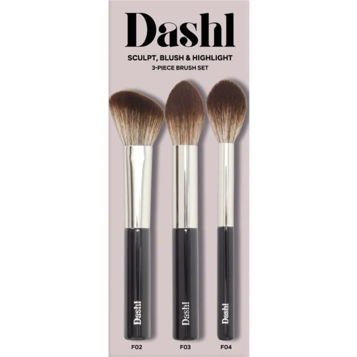 Dashl Sculpt, Blush & Highlight 3-Piece Brush Set