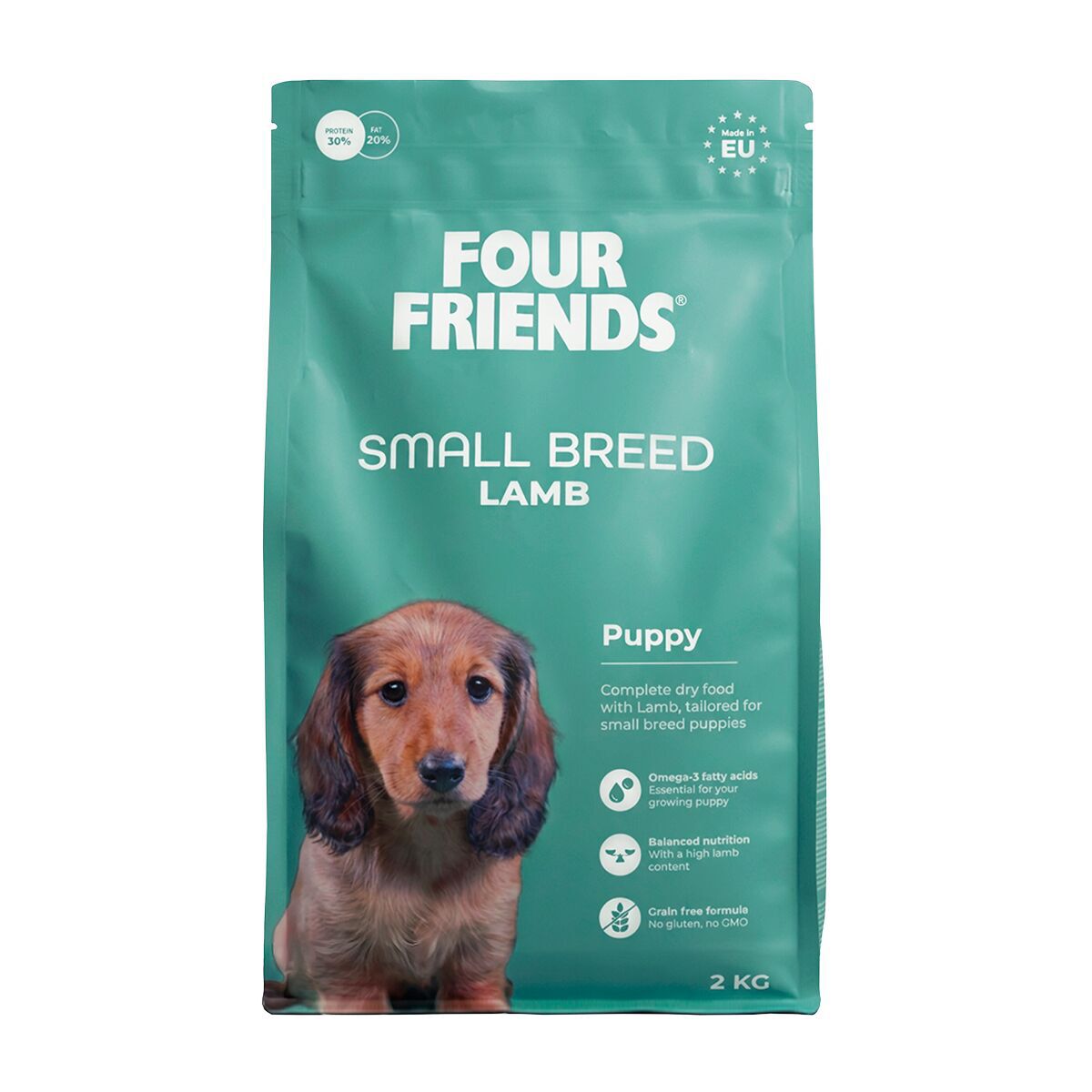 FourFriends Dog Small Breed Puppy Lamb Torrfoder till Valp 2kg