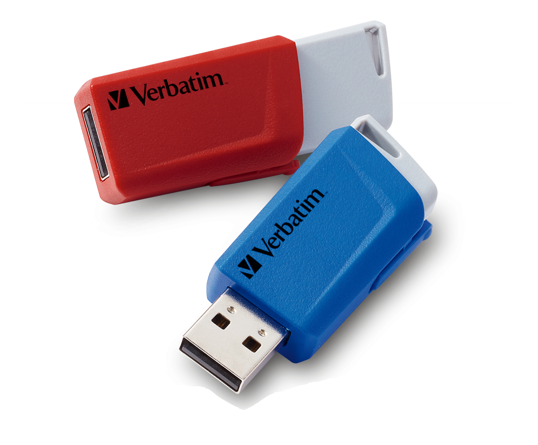 32 GB Verbatim Store N Click USB 3.0, 2-pack Röd/Blå, bild 3
