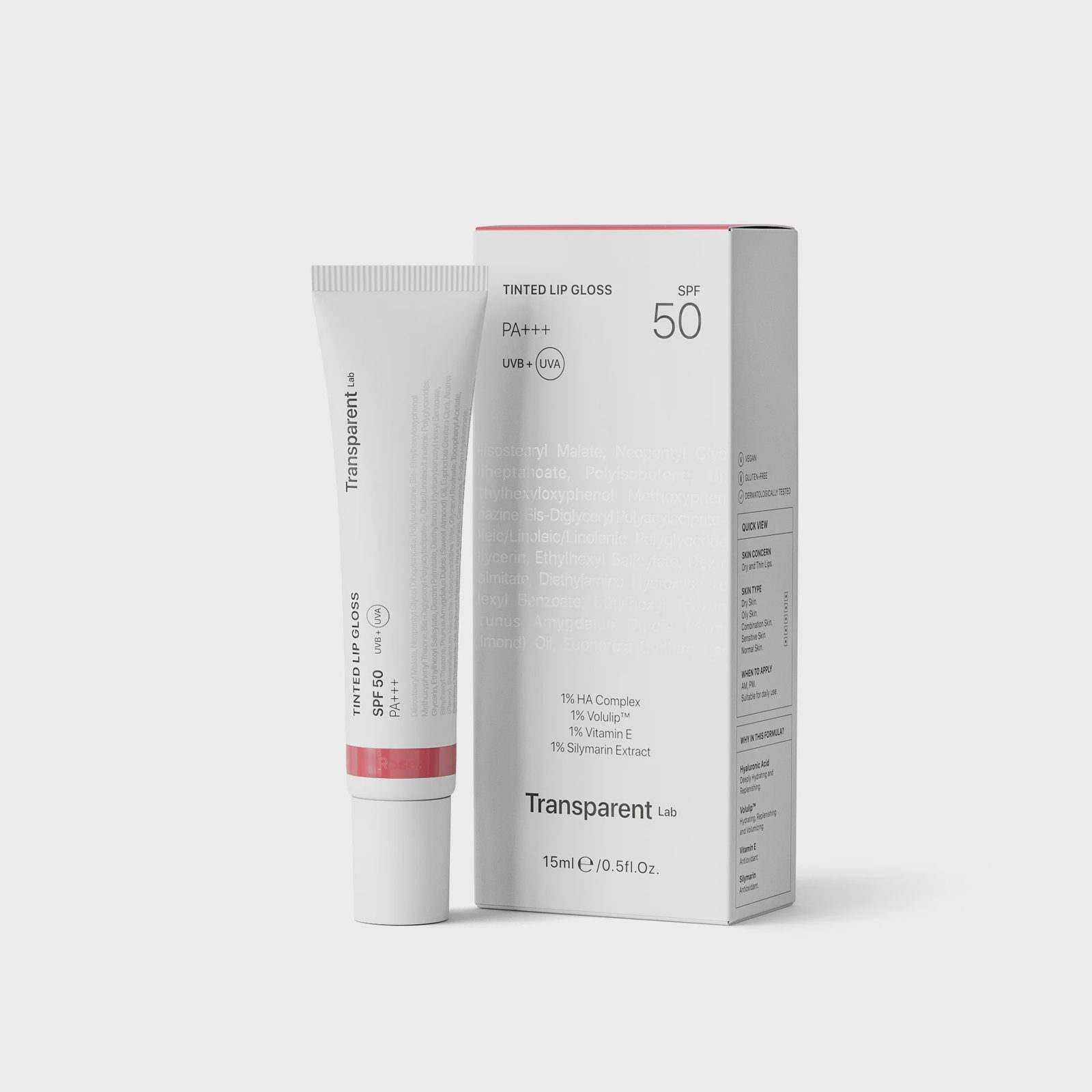Niche Beauty Lab Transparent Lab Lipgloss SPF 50+ Rose 15 ml, bild 2