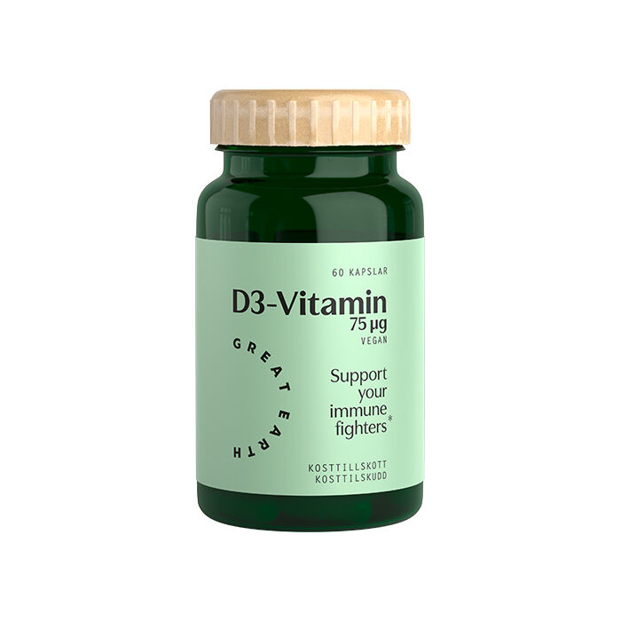 Great Earth Vitamin D3 Vegan 3000 I.E 60 kap, bild 4