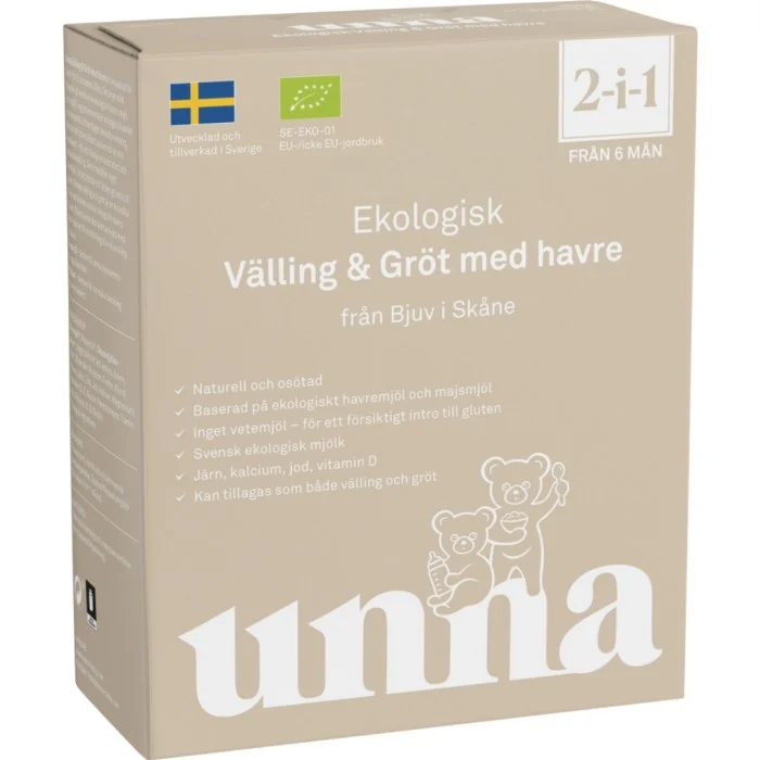 Unna Ekologisk välling-gröt från 6 mån, 300 g