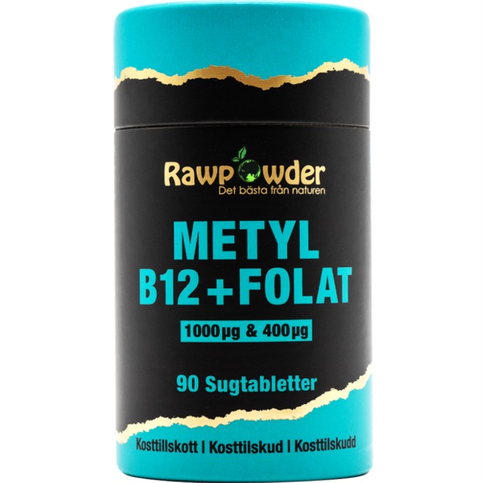 Rawpowder Metyl B12 1000µg + Folat 400µg 90 sugtabletter