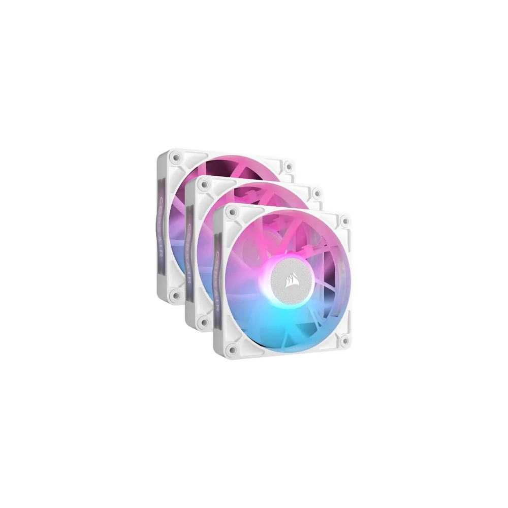 Corsair iCUE LINK RX120 RGB 120 mm PWM-fläktstartsats (3-pack, vit)