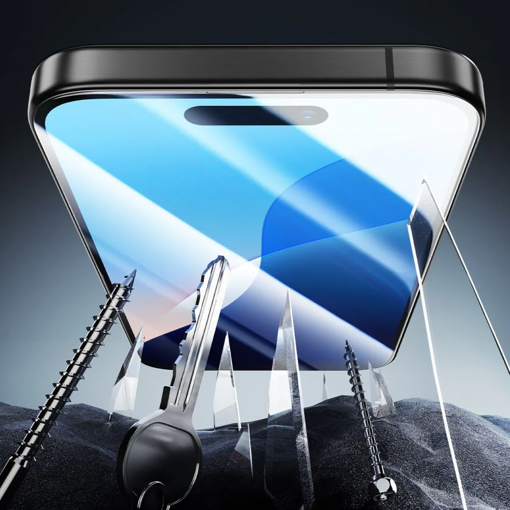 ESR Armorite härdat glas för iPhone 16 med appliceringsverktyg – med svart ram, bild 3