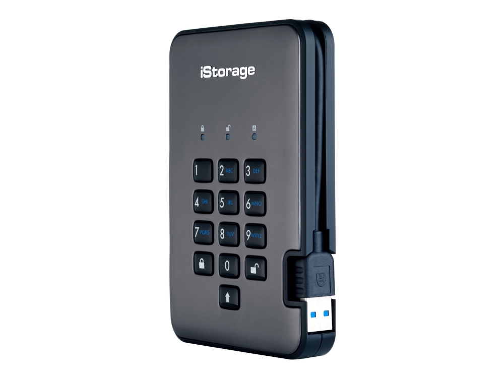 iStorage diskAshur PRO² - Hårddisk - krypterat - 1 TB - extern (portabel) - USB 3.1 - 256-bit AES-XTS, 256-bit SHA, FIPS 197 - TAA-kompatibel