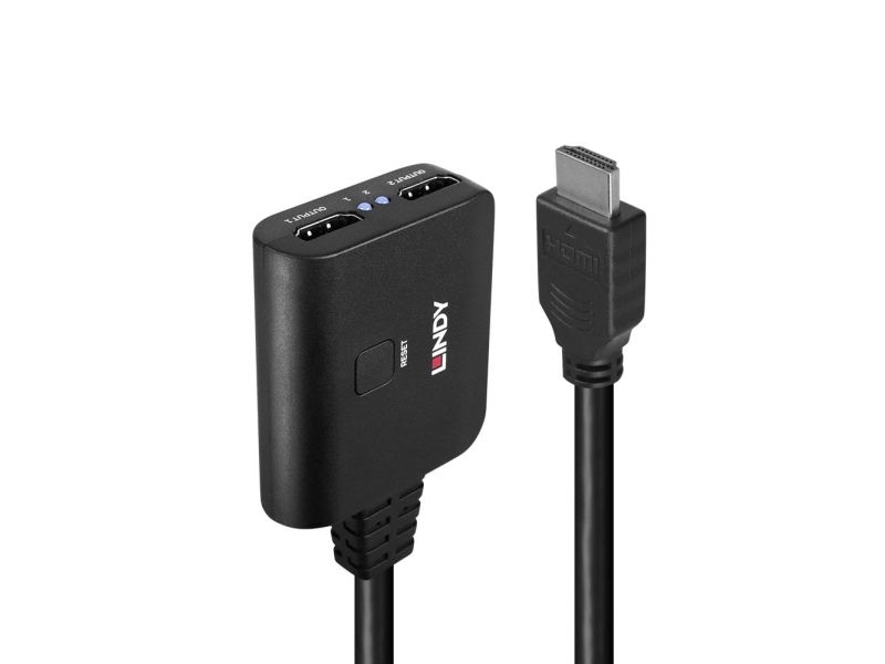 Lindy 38356, HDMI, 2x HDMI, 3840 x 2160 pixel, Sort, Akrylnitrilbutadienstyren, 60 Hz