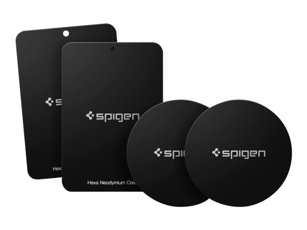 Spigen Kuel A210 - Metallplatta för mobiltelefon - svart (paket om 4)
