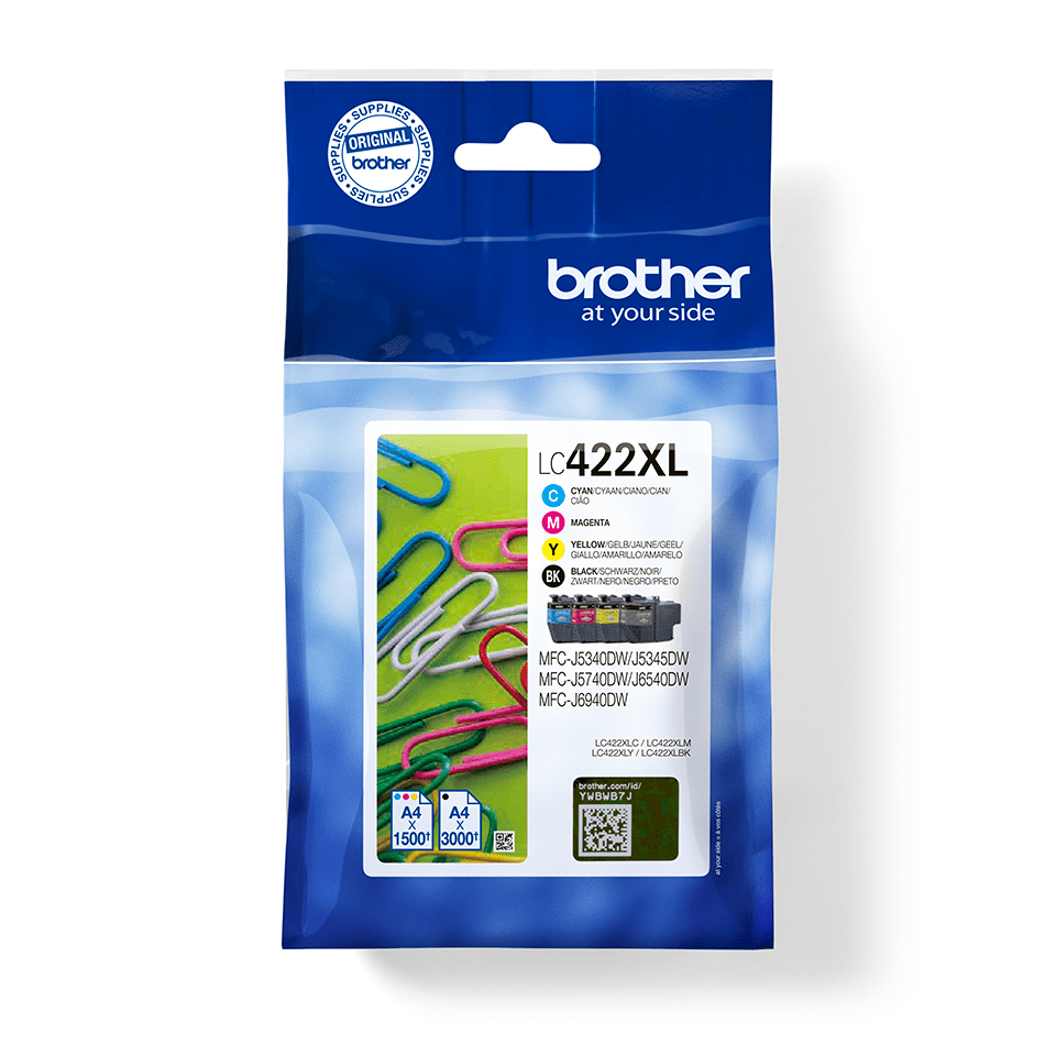 Brother LC422XL Value Pack, 4 st patroner (svart+cyan+magenta+gul), bild 3